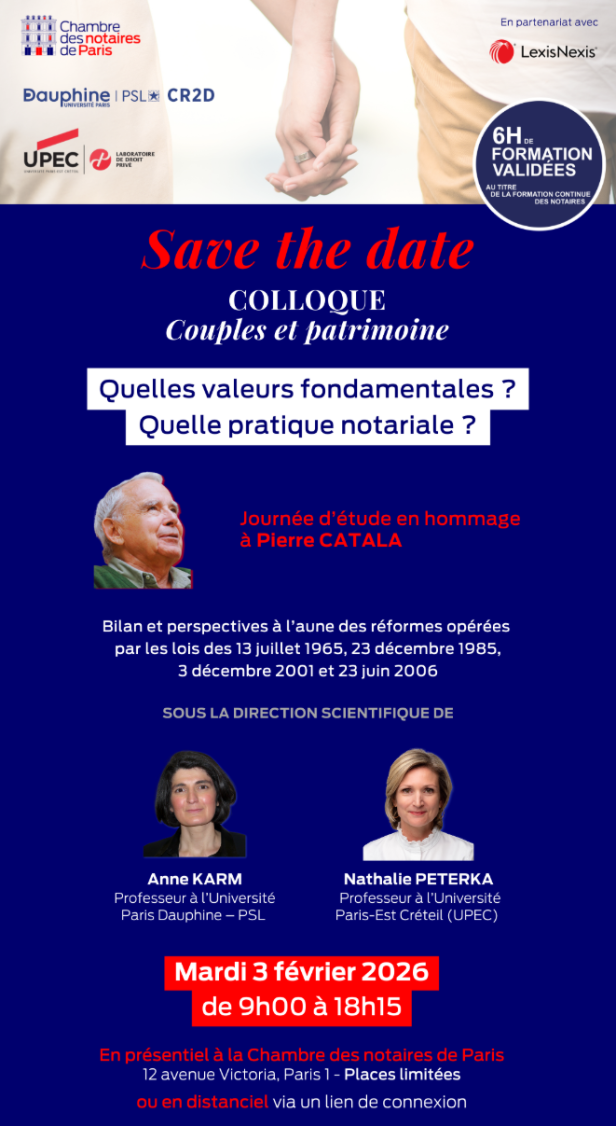 Invitation – Colloque Couples et patrimoine